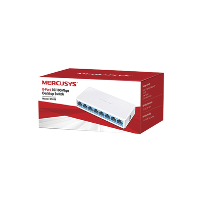 Mercusys Switch no administrable para escritorio 8 puertos 10/100 Mbps MOD: MS108