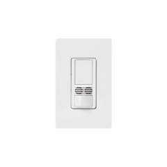 LUTRON ELECTRONICS (XCT) Apagador con sensor de presencia y PIR ultrasónico, ideal para oficinas privadas y baño. MS-B102-WH
