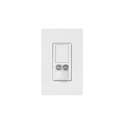 LUTRON ELECTRONICS (XCT) Apagador con sensor de presencia y PIR ultrasónico, ideal para oficinas privadas y baño. MS-B102-WH