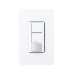 LUTRON ELECTRONICS (XCT) Apagador doble con sensor de presencia, ideal para salas de entretenimiento, conferencia, etc. MOD: MS-OPS6-DDV-WH