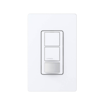 LUTRON ELECTRONICS (XCT) Apagador doble con sensor de presencia, ideal para salas de entretenimiento, conferencia, etc. MOD: MS-OPS6-DDV-WH