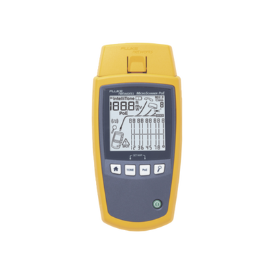 FLUKE NETWORKS Verificador de Red MicroScanner PoE, para Comprobación de Redes de Voz, Datos, Video y PoE 802.3af, at, bt y UPOE, Con Pantalla LCD Retroiluminada MOD: MS-POE