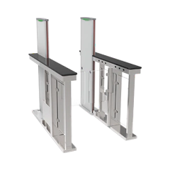 ZKTECO Barrera peatonal abatible (tipo swing) con detector de metales integrado MST-150