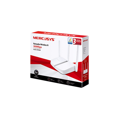 Mercusys Router Inalámbrico N 2.4 GHz de 300 Mbps 1 puerto WAN 10/100 Mbps 3 puertos LAN 10/100 Mbps versión con 3 antenas de 5 dBi MW305R