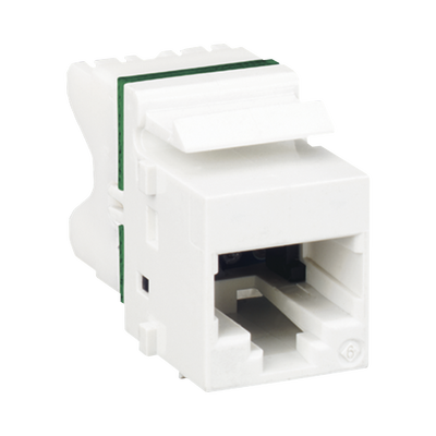SIEMON Jack MAX UTP Categoría 6, Estilo 110, Keystone, Color Blanco, Versión Bulk (Sin Empaque Individual) MOD: MX6-K02B