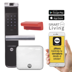 YALE-ASSA ABLOY Kit de Hub con Cerradura con manija YMF40A: Código, Biometria y apertura SMARTPHONE en cualquier parte el Mundo MOD: MX89367
