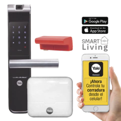 YALE-ASSA ABLOY Kit de Hub con Cerradura con manija YMF40A: Código, Biometria y apertura SMARTPHONE en cualquier parte el Mundo MOD: MX89367