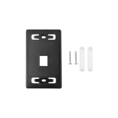 SIEMON Placa de pared modular MAX, de 1 salida, Color Negro MOD: MX-FP-S-01-01