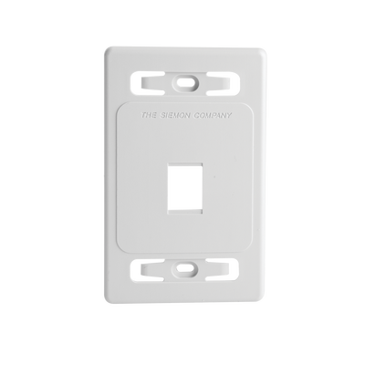 SIEMON Placa de pared modular MAX, de 1 salida, color blanco MOD: MX-FP-S-01-02