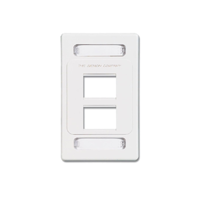 SIEMON Placa de pared modular MAX, de 4 salidas, color blanco MOD: MX-F-PS-04-02