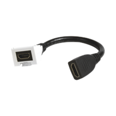 SIEMON Adaptador HDMI con Pigtail Hembra-Hembra, Para vídeo 720, 1080p, 4K UHD Compatible con Faceplates MAX Siemon de 2 salidas, Color Blanco MOD: MX-HD2.0-02
