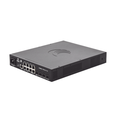 CAMBIUM NETWORKS Switch cnMatrix TX1012-AC-P PoE Ideal para WISP / 8 Puertos Gigabit PoE + 4 SFP+ / PoE Budget 200W /Capa 2 y Capa 3 / Gestión Gratuita Desde la Nube MX-TX1012GXPA-00