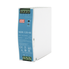 MEANWELL Fuente de poder industrial de 120 W, salida 48 Vcc, entrada 90~264 VCA, para montaje en riel DIN, MOD: NDR-120-48