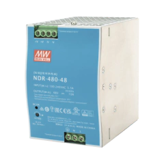 MEANWELL Fuente de Poder Industrial de 480W, salida 48 Vcc, para montaje en riel Din MOD: NDR-480-48