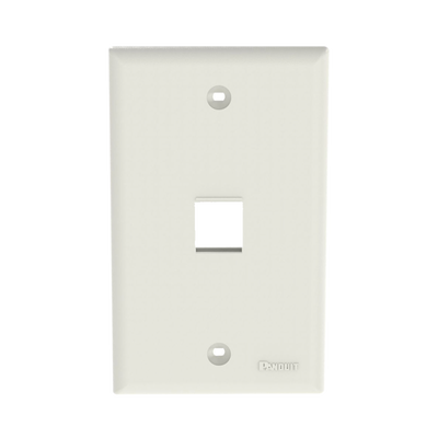 PANDUIT Placa de Pared Vertical, Salida Para 1 Puerto Keystone, Color Blanco Mate MOD: NK1FNIW