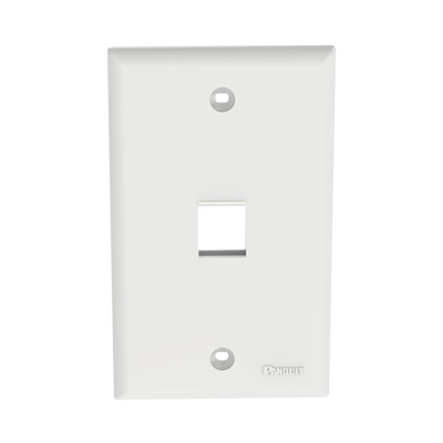 PANDUIT Placa de Pared Vertical, Salida Para 1 Puerto Keystone, Color Blanco MOD: NK1FNWH