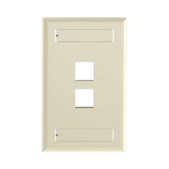 PANDUIT Placa de Pared Vertical, Salida Para 2 Puertos Keystone, Con Espacios Para Etiquetas, Color Marfil MOD: NK2FEIY