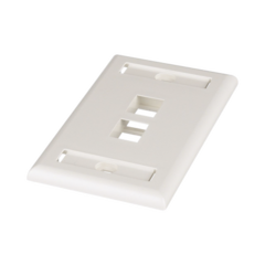PANDUIT Placa de Pared Vertical, Salida Para 2 Puertos Keystone, Con Espacios Para Etiquetas, Color Blanco Mate MOD: NK2FIWY