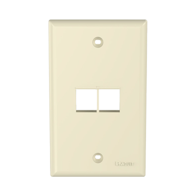 PANDUIT Placa de Pared Vertical, Salida Para 2 Puertos Keystone, Color Marfil NK2FNEI