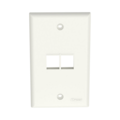 PANDUIT Placa de Pared Vertical, Salida Para 2 Puertos Keystone, Color Blanco Mate MOD: NK2FNIW