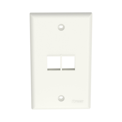 PANDUIT Placa de Pared Vertical, Salida Para 2 Puertos Keystone, Color Blanco Mate MOD: NK2FNIW