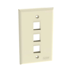 PANDUIT Placa de Pared Vertical, Salida Para 3 Puertos Keystone, Color Marfil MOD: NK3FNEI