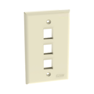 PANDUIT Placa de Pared Vertical, Salida Para 3 Puertos Keystone, Color Marfil MOD: NK3FNEI