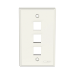 PANDUIT Placa de Pared Vertical, Salida Para 3 Puertos Keystone, Color Blanco Mate MOD: NK3FNIW