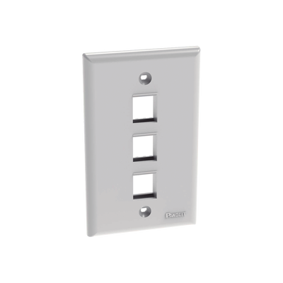PANDUIT Placa de Pared Vertical, Salida Para 3 Puertos Keystone, Color Blanco MOD: NK3FNWH