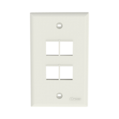 PANDUIT Placa de Pared Vertical, Salida Para 4 Puertos Keystone, Color Blanco Mate MOD: NK4FNIW