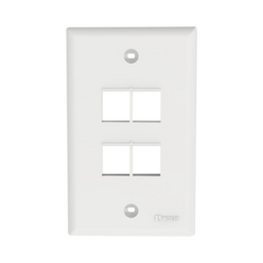PANDUIT Placa de Pared Vertical, Salida Para 4 Puertos Keystone, Color Blanco MOD: NK4FNWH