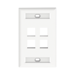 PANDUIT Placa de Pared Vertical, Salida Para 4 Puertos Keystone, Con Espacios Para Etiquetas, Color Blanco MOD: NK4FWHY