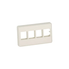 PANDUIT Placa de Pared Para Mueble Modular, Salida Para 4 Puertos Keystone, Color Blanco Mate MOD: NK4MFIW