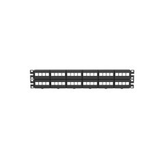 PANDUIT Panel de Parcheo Modular Keystone (Sin Conectores), de 48 Puertos, Identificación con Etiqueta Adhesiva, 2UR MOD: NKFP48Y