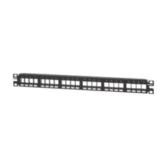 PANDUIT Panel de Parcheo Modular Keystone (Sin Conectores), Numerado y Espacio para Etiquetas, de 24 puertos, 1UR MOD: NKPP24FMY