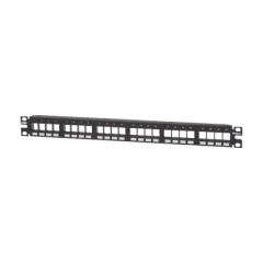 PANDUIT Panel de Parcheo Modular Keystone (Sin Conectores), Numerado y Espacio para Etiquetas, de 24 puertos, 1UR MOD: NKPP24FMY