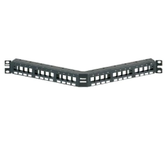 PANDUIT Panel de Parcheo Modular Keystone (Sin Conectores), Angulado, de 24 Puertos, 1UR MOD: NKPPA24FMY