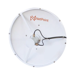 NetPoint Antena blindada de alto rendimiento de 2 ft, 3.3-3.9 GHz, Ganancia 26 dBi, Conectores N-hembra. MOD: NP3326