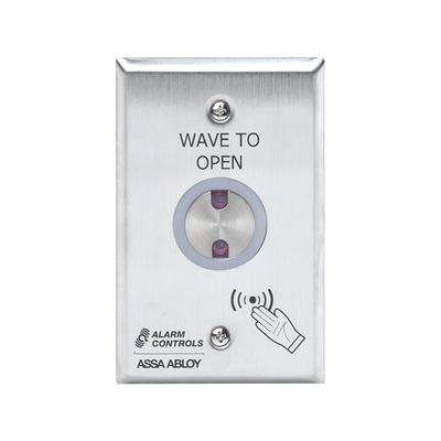 ALARM CONTROLS-ASSA ABLOY Botón Sin Contacto para Salida NO,NC/ Temporizador/ Placa de Acero Inoxidable/ Intemperie MOD: NTS-1