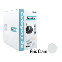 PANDUIT Bobina de Cable UTP 305 m. de Cobre, NetKey, Gris Claro, Categoría 5e (24 AWG), Riser (CMR), de 4 pares MOD: NUR5C04IG-C