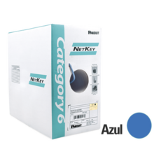 PANDUIT Bobina de Cable UTP 305 m. de Cobre, NetKey, Azul, Categoría 6 (24 AWG), 1000Mbps, Riser (CMR), de 4 pares MOD: NUR6C04BU-C