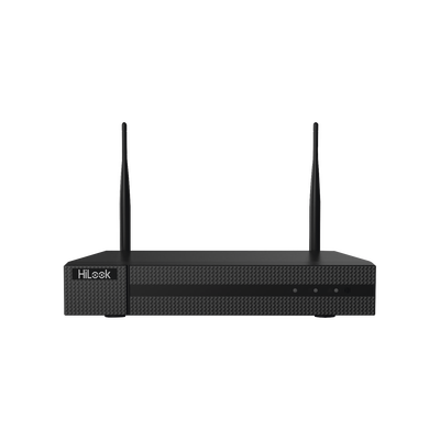 HiLook by HIKVISION NVR 4 Megapixel / 4 canales IP / 1 Bahía de Disco Duro / 2 Antenas WIFI / Salida de Vídeo Full HD MOD: NVR-104MH-D/W(C)