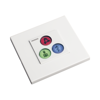 IBERNEX Modulo de 3 Botones iluminados con Lector RFID 125 KHz / Alarma / Cancelar y Código Azul / BUS RS485 / Compatible con NX0019/B, NX1021 y NX0015 MOD: NX0392