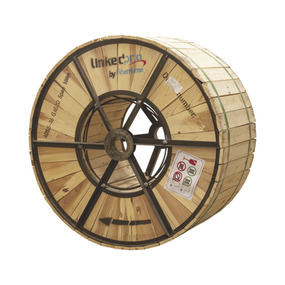 LINKEDPRO BY FIBERHOME Carrete de 4 km de Fibra Óptica Aérea (ADSS) G.652D, Monomodo de 36 Hilos, Exterior, Span 100, Loose Tube MOD: OC-ADSS-36C-S100/4KM