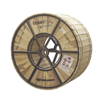 LINKEDPRO BY FIBERHOME Carrete de 4 km de Fibra Óptica Aérea (ADSS) G.652D, Monomodo de 48 Hilos, Exterior, Span 200, Loose Tube MOD: OC-ADSS-48C-S200/4KM
