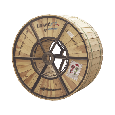 LINKEDPRO BY FIBERHOME Carrete de 4 km de Fibra Óptica Aérea (ADSS) G.652D, Monomodo de 72 Hilos, Exterior, Span 200, Loose Tube MOD: OC-ADSS-72C-S200/4KM