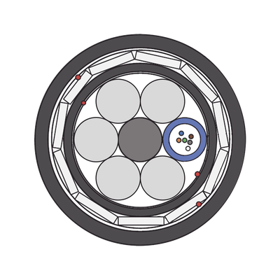 LINKEDPRO BY FIBERHOME Kilómetro de Fibra Óptica Aérea (ADSS) G.652D Armada Anti roedor, Dieléctrica, Monomodo 6 Hilos, Span 200 MOD: OC-ADSS-ARMD-06C