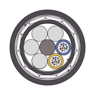 LINKEDPRO BY FIBERHOME Cable de Fibra Óptica Aérea (ADSS) G.652D Armada Anti roedor, Dieléctrica, Monomodo 24 Hilos, Span 200, Precio por metro MOD: OC-ADSS-ARMD-24C/M