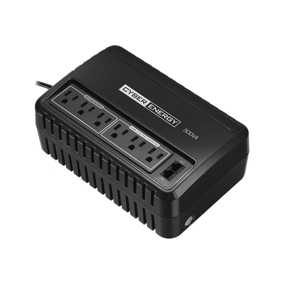 CYBERPOWER UPS de 500 VA, Topología Línea Interactiva, Entrada 120 Vca NEMA 5-15P, y 6 Salidas NEMA 5-15R, Con Regulador de Voltaje (AVR) MOD: OM500A