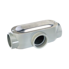 RAWELT Caja oval roscada tipo T de 1 1/2" (38.1 mm) incluye tapa y tornillos. MOD: OT-0077C